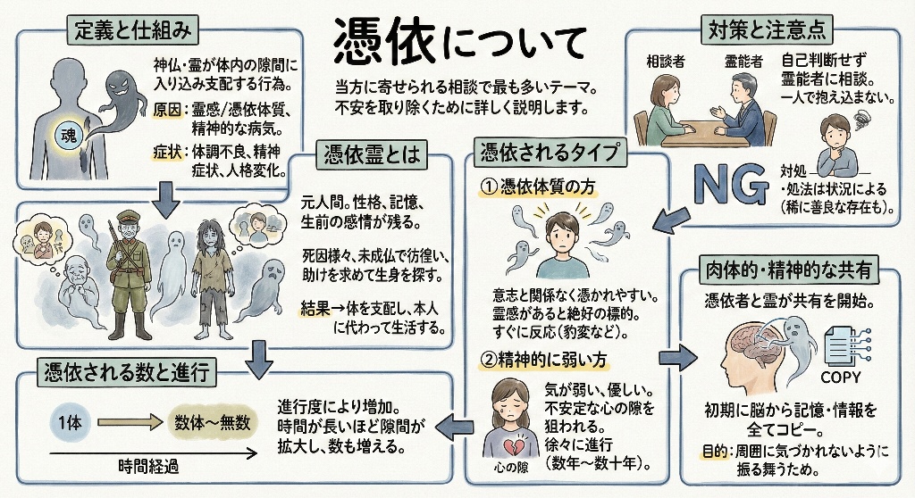 憑依についての解説グラフィックレコード