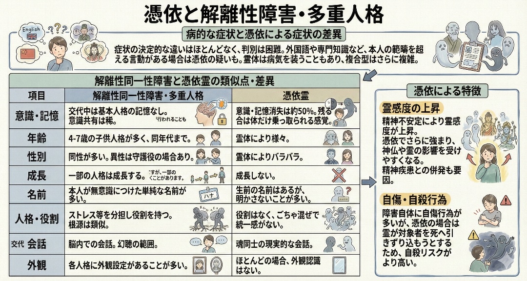 憑依による解離性障害・多重人格についての解説グラフィックレコード