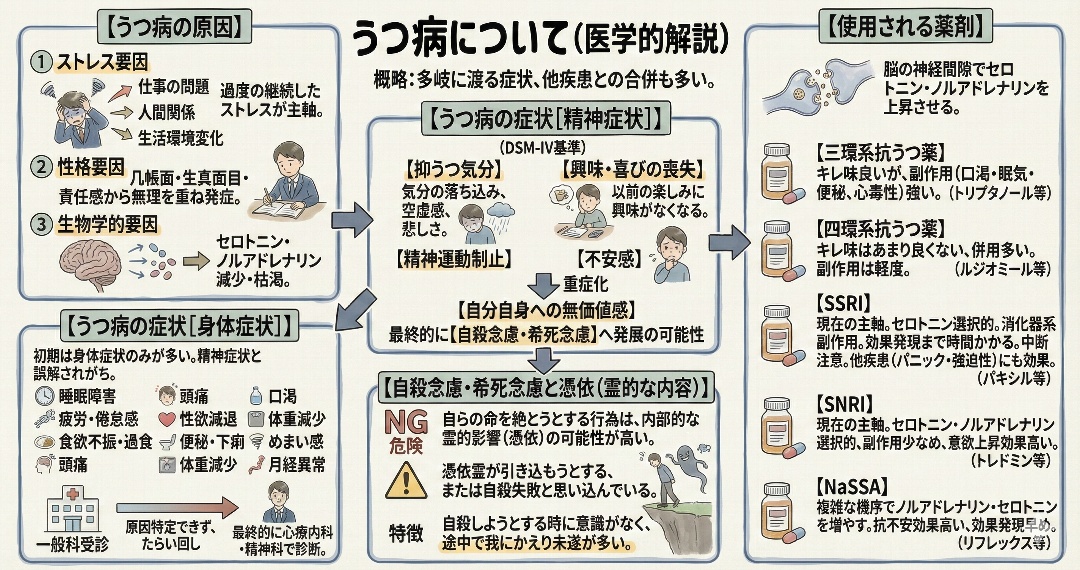 うつ病について（医学的解説）の解説グラフィックレコード