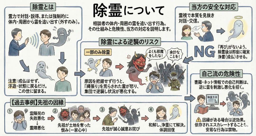 >除霊についての解説グラフィックレコード