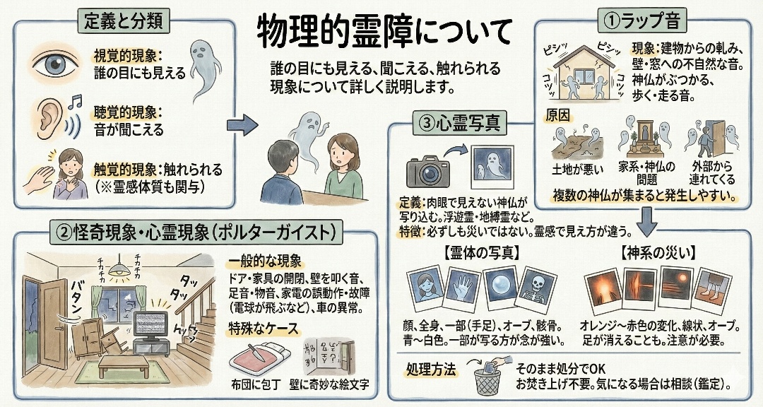 物理的霊障についての解説グラフィックレコード