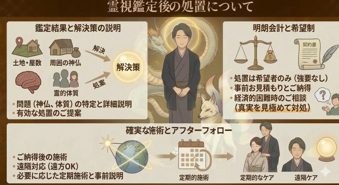 霊視鑑定後の処置等についての解説グラフィックレコード