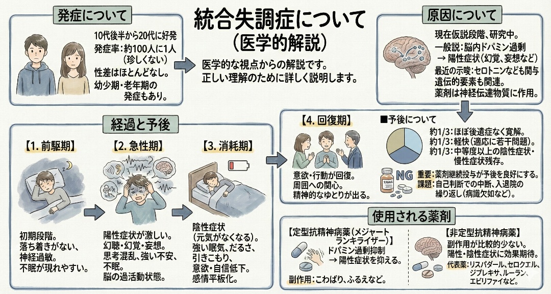 統合失調症について（医学）についてのグラフィックレコード